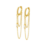 Ethereal Chain Huggies - 14K Gold Plated