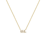 14K gold-plated necklace with the number 444 pendant