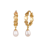 Molten Pearl Hoops - 14k Vermeil Hoops