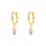 Pink Greyn Hoops - 14K Gold Plated