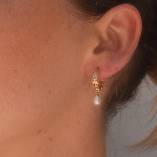 Molten Pearl Hoops - 14k Vermeil Hoops