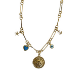 Summer Charm Necklace - 14K Gold Plated Stainless Steel