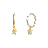 Butterfly Hoops - 14K Gold Plated